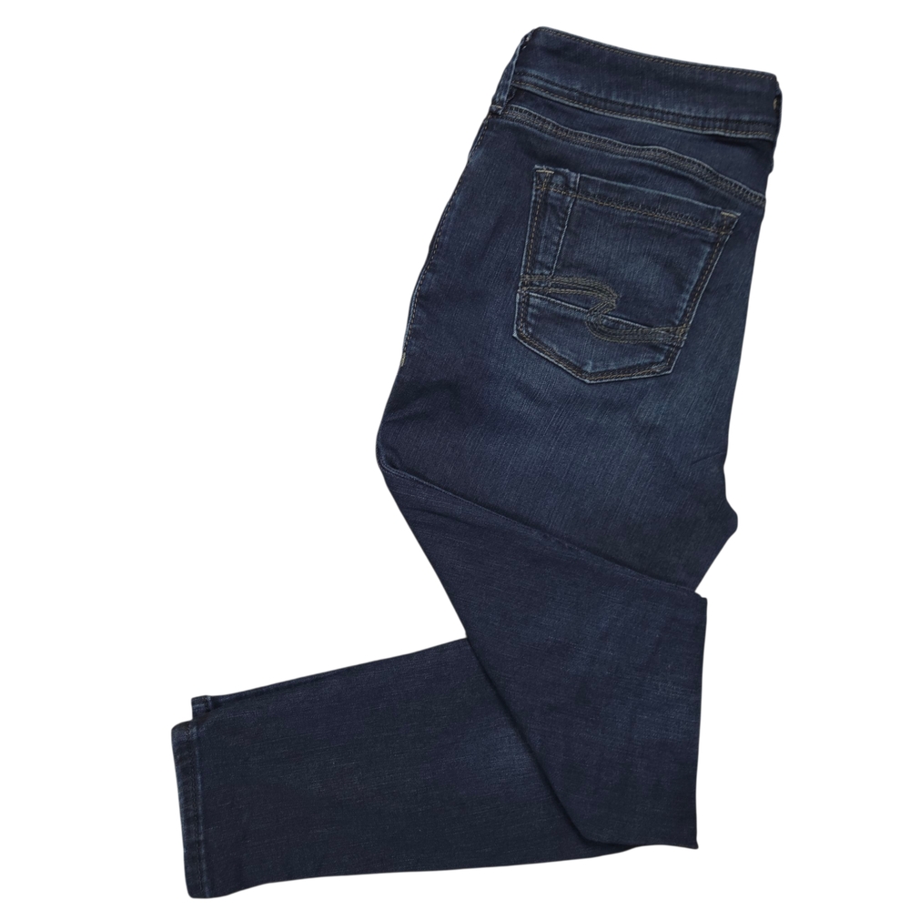 Silver Jeans Women's Dark Indigo Super Skinny Jeans - Picture 2 of 7